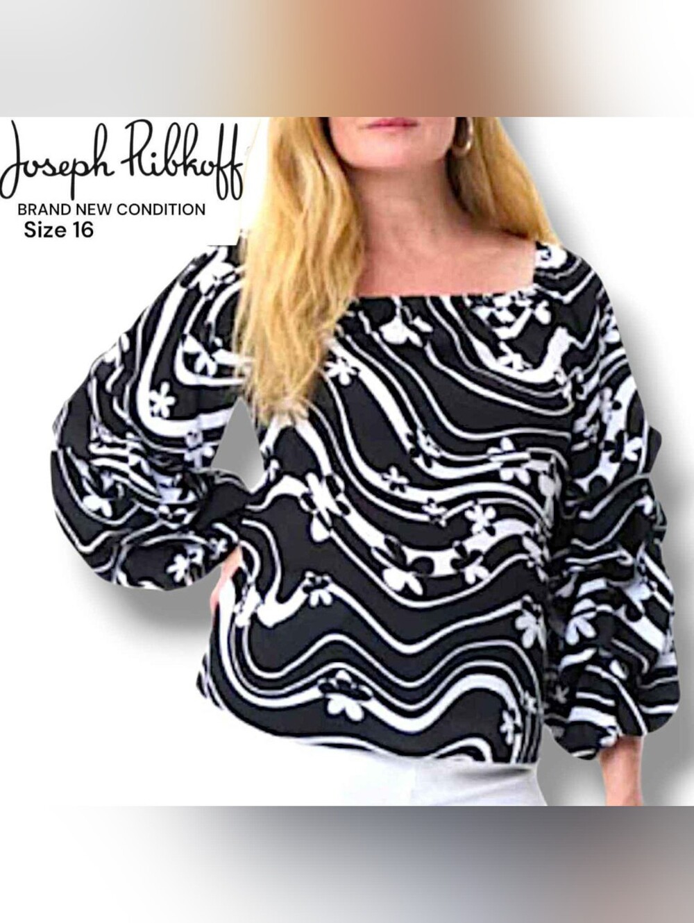 Joseph Ribkoff Floral Wave Print Size 16